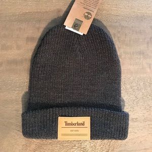 Timberland Gray Tan Knit Beanie Sock Hat